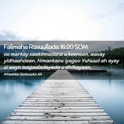 Picture 02 - Falimaha Rasuullada 16:20 SOM - oo markay xaakinnadana u keeneen, waxay - Bible Verse Picture