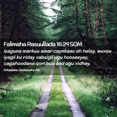 Picture 02 - Falimaha Rasuullada 16:24 SOM - isaguna markuu amar caynkaas ah helay, wuxuu - Bible Verse Picture