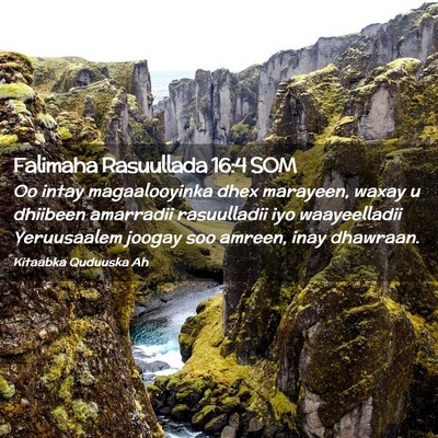 Picture 02 - Falimaha Rasuullada 16:4 SOM - Oo intay magaalooyinka dhex marayeen, waxay u - Bible Verse Picture