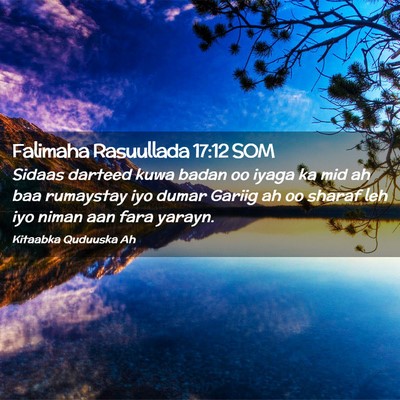 Picture 02 - Falimaha Rasuullada 17:12 SOM - Sidaas darteed kuwa badan oo iyaga ka mid ah baa - Bible Verse Picture
