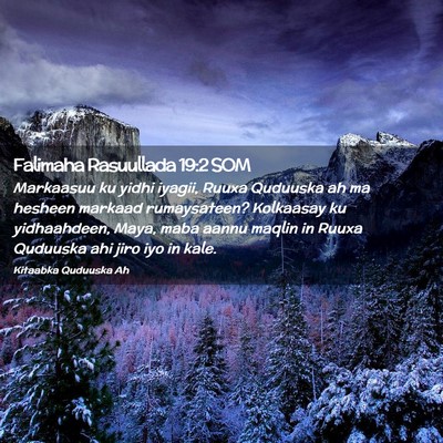 Picture 02 - Falimaha Rasuullada 19:2 SOM - Markaasuu ku yidhi iyagii, Ruuxa Quduuska ah ma - Bible Verse Picture