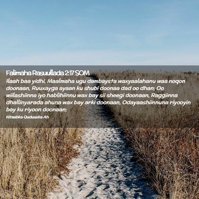 Picture 02 - Falimaha Rasuullada 2:17 SOM - Ilaah baa yidhi, Maalmaha ugu dambaysta - Bible Verse Picture