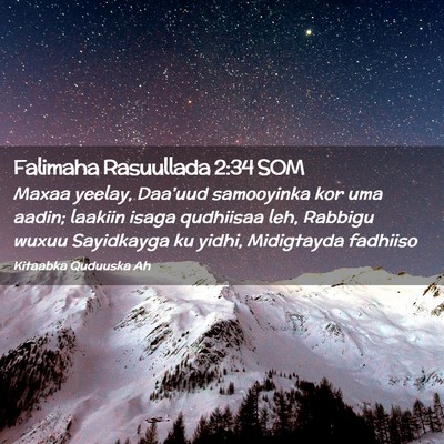 Picture 02 - Falimaha Rasuullada 2:34 SOM - Maxaa yeelay, Daa'uud samooyinka kor uma aadin; - Bible Verse Picture