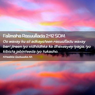 Picture 02 - Falimaha Rasuullada 2:42 SOM - Oo waxay ku sii adkaysteen rasuulladu waxay bari - Bible Verse Picture