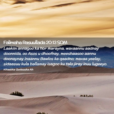 Picture 02 - Falimaha Rasuullada 20:13 SOM - Laakiin annagoo ka hor marayna, waxaannu aadnay - Bible Verse Picture