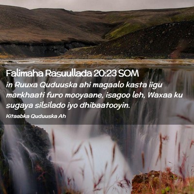 Picture 02 - Falimaha Rasuullada 20:23 SOM - in Ruuxa Quduuska ahi magaalo kasta iigu - Bible Verse Picture