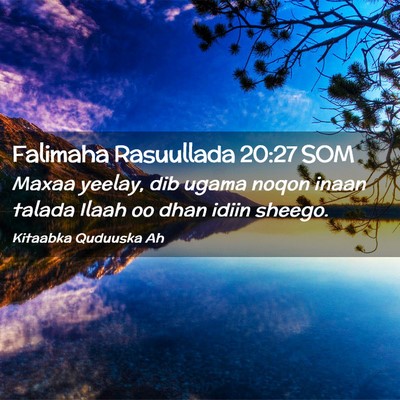 Picture 02 - Falimaha Rasuullada 20:27 SOM - Maxaa yeelay, dib ugama noqon inaan talada Ilaah - Bible Verse Picture