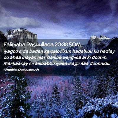 Picture 02 - Falimaha Rasuullada 20:38 SOM - iyagoo sida badan ka caloolxun hadalkuu ku hadlay - Bible Verse Picture
