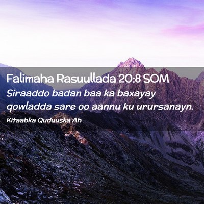 Picture 02 - Falimaha Rasuullada 20:8 SOM - Siraaddo badan baa ka baxayay qowladda sare oo - Bible Verse Picture