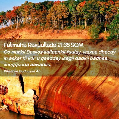 Picture 02 - Falimaha Rasuullada 21:35 SOM - Oo markii Bawlos sallaankii fuulay, waxaa dhacay - Bible Verse Picture