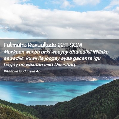 Picture 02 - Falimaha Rasuullada 22:11 SOM - Markaan waxba arki waayay dhalaalkii iftiinka - Bible Verse Picture
