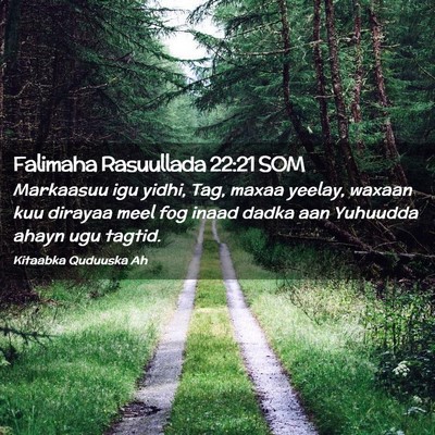 Picture 02 - Falimaha Rasuullada 22:21 SOM - Markaasuu igu yidhi, Tag, maxaa yeelay, waxaan - Bible Verse Picture