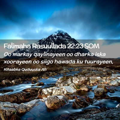 Picture 02 - Falimaha Rasuullada 22:23 SOM - Oo markay qaylinayeen oo dharka iska xoorayeen oo - Bible Verse Picture