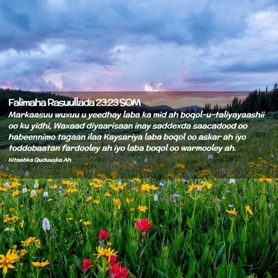 Picture 02 - Falimaha Rasuullada 23:23 SOM - Markaasuu wuxuu u yeedhay laba ka mid ah - Bible Verse Picture
