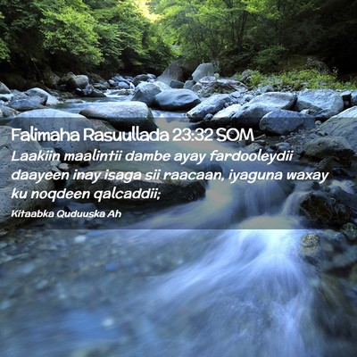Picture 02 - Falimaha Rasuullada 23:32 SOM - Laakiin maalintii dambe ayay fardooleydii daayeen - Bible Verse Picture