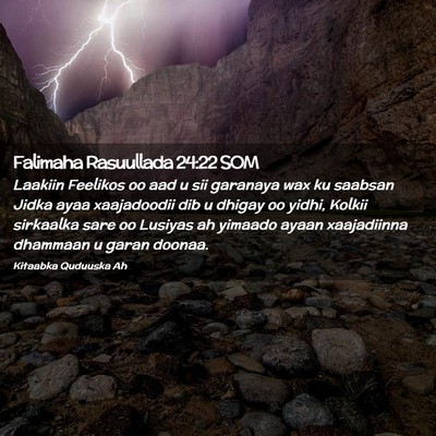 Picture 02 - Falimaha Rasuullada 24:22 SOM - Laakiin Feelikos oo aad u sii garanaya wax ku - Bible Verse Picture