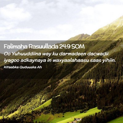 Picture 02 - Falimaha Rasuullada 24:9 SOM - Oo Yuhuuddiina way ku darmadeen dacwadii iyagoo - Bible Verse Picture