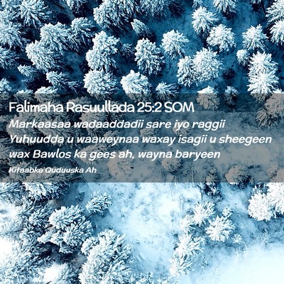 Picture 02 - Falimaha Rasuullada 25:2 SOM - Markaasaa wadaaddadii sare iyo raggii Yuhuudda u - Bible Verse Picture