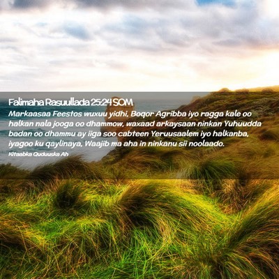 Picture 02 - Falimaha Rasuullada 25:24 SOM - Markaasaa Feestos wuxuu yidhi, Boqor Agribba iyo - Bible Verse Picture