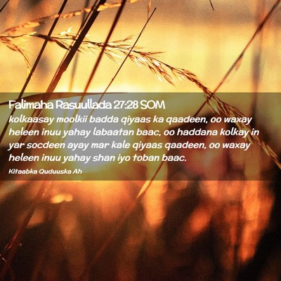 Picture 02 - Falimaha Rasuullada 27:28 SOM - kolkaasay moolkii badda qiyaas ka qaadeen, oo - Bible Verse Picture