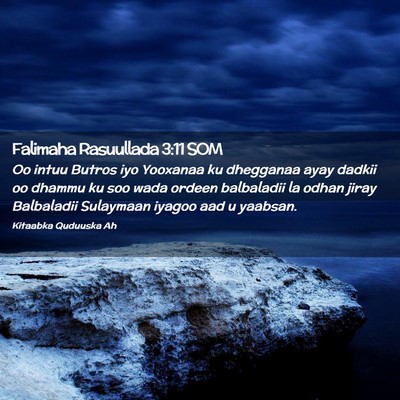 Picture 02 - Falimaha Rasuullada 3:11 SOM - Oo intuu Butros iyo Yooxanaa ku dhegganaa ayay - Bible Verse Picture
