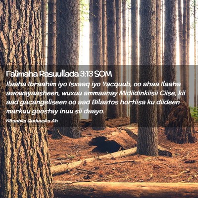 Picture 02 - Falimaha Rasuullada 3:13 SOM - Ilaaha Ibraahim iyo Isxaaq iyo Yacquub, oo ahaa - Bible Verse Picture