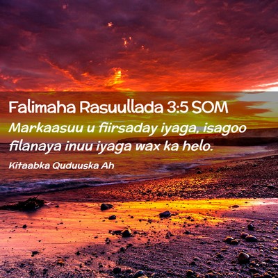 Picture 02 - Falimaha Rasuullada 3:5 SOM - Markaasuu u fiirsaday iyaga, isagoo filanaya inuu - Bible Verse Picture