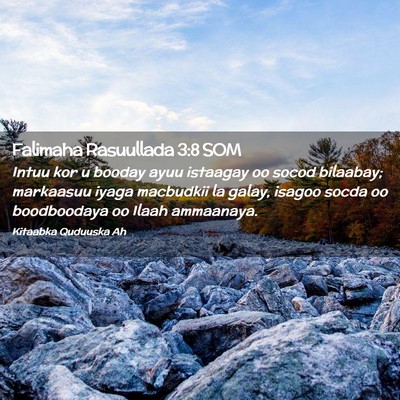 Picture 02 - Falimaha Rasuullada 3:8 SOM - Intuu kor u booday ayuu istaagay oo socod - Bible Verse Picture