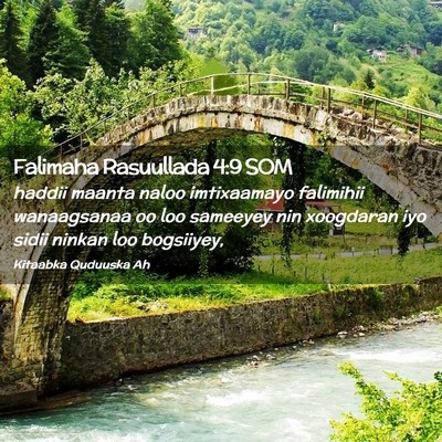 Picture 02 - Falimaha Rasuullada 4:9 SOM - haddii maanta naloo imtixaamayo falimihii - Bible Verse Picture