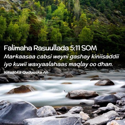 Picture 02 - Falimaha Rasuullada 5:11 SOM - Markaasaa cabsi weyni gashay kiniisaddii iyo - Bible Verse Picture