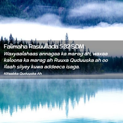 Picture 02 - Falimaha Rasuullada 5:32 SOM - Waxyaalahaas annagaa ka marag ah, waxaa kaloona - Bible Verse Picture