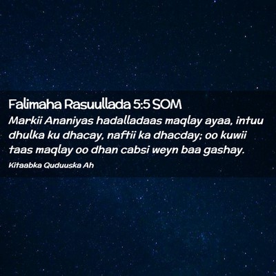 Picture 02 - Falimaha Rasuullada 5:5 SOM - Markii Ananiyas hadalladaas maqlay ayaa, intuu - Bible Verse Picture