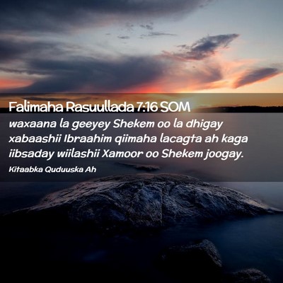 Picture 02 - Falimaha Rasuullada 7:16 SOM - waxaana la geeyey Shekem oo la dhigay xabaashii - Bible Verse Picture