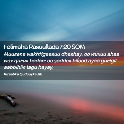 Picture 02 - Falimaha Rasuullada 7:20 SOM - Muusena wakhtigaasuu dhashay, oo wuxuu ahaa wax - Bible Verse Picture