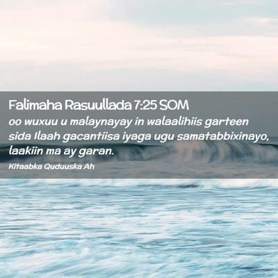 Picture 02 - Falimaha Rasuullada 7:25 SOM - oo wuxuu u malaynayay in walaalihiis garteen sida - Bible Verse Picture