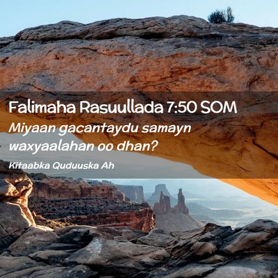 Picture 02 - Falimaha Rasuullada 7:50 SOM - Miyaan gacantaydu samayn waxyaalahan oo - Bible Verse Picture