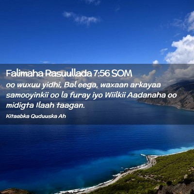 Picture 02 - Falimaha Rasuullada 7:56 SOM - oo wuxuu yidhi, Bal eega, waxaan arkayaa - Bible Verse Picture