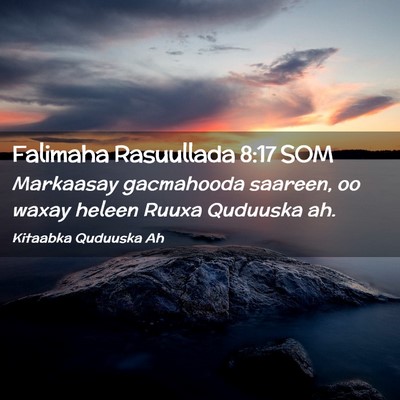 Picture 02 - Falimaha Rasuullada 8:17 SOM - Markaasay gacmahooda saareen, oo waxay heleen - Bible Verse Picture