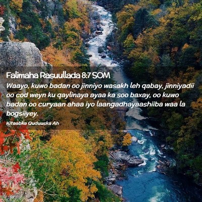 Picture 02 - Falimaha Rasuullada 8:7 SOM - Waayo, kuwo badan oo jinniyo wasakh leh qabay, - Bible Verse Picture