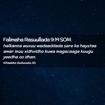 Picture 02 - Falimaha Rasuullada 9:14 SOM - halkanna wuxuu wadaaddada sare ka haystaa amar - Bible Verse Picture