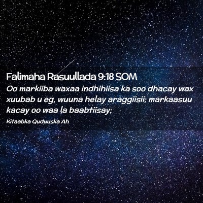 Picture 02 - Falimaha Rasuullada 9:18 SOM - Oo markiiba waxaa indhihiisa ka soo dhacay wax - Bible Verse Picture