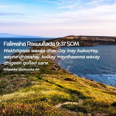 Picture 02 - Falimaha Rasuullada 9:37 SOM - Wakhtigaas waxaa dhacday inay bukootay, wayna - Bible Verse Picture