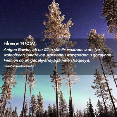 Picture 02 - Filemon 1:1 SOM - Anigoo Bawlos ah oo Ciise Masiix maxbuus u ah, - Bible Verse Picture