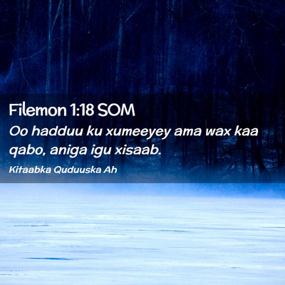 Picture 02 - Filemon 1:18 SOM - Oo hadduu ku xumeeyey ama wax kaa qabo, aniga igu - Bible Verse Picture