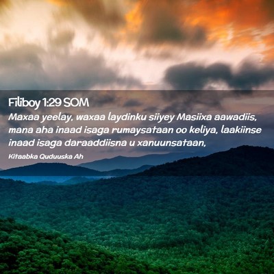 Picture 02 - Filiboy 1:29 SOM - Maxaa yeelay, waxaa laydinku siiyey Masiixa - Bible Verse Picture