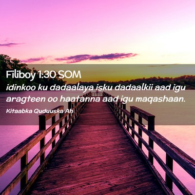 Picture 02 - Filiboy 1:30 SOM - idinkoo ku dadaalaya isku dadaalkii aad igu - Bible Verse Picture
