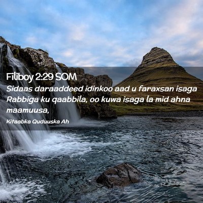 Picture 02 - Filiboy 2:29 SOM - Sidaas daraaddeed idinkoo aad u faraxsan isaga - Bible Verse Picture