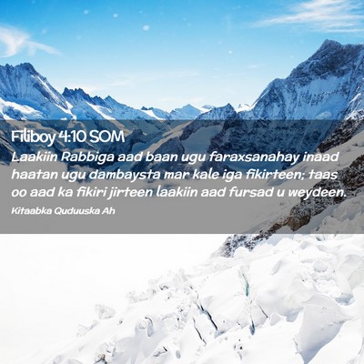 Picture 02 - Filiboy 4:10 SOM - Laakiin Rabbiga aad baan ugu faraxsanahay inaad - Bible Verse Picture