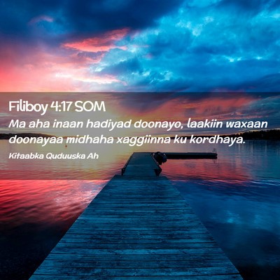 Picture 02 - Filiboy 4:17 SOM - Ma aha inaan hadiyad doonayo, laakiin waxaan - Bible Verse Picture