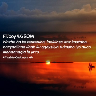 Picture 02 - Filiboy 4:6 SOM - Waxba ha ka welwelina, laakiinse wax kastaba - Bible Verse Picture